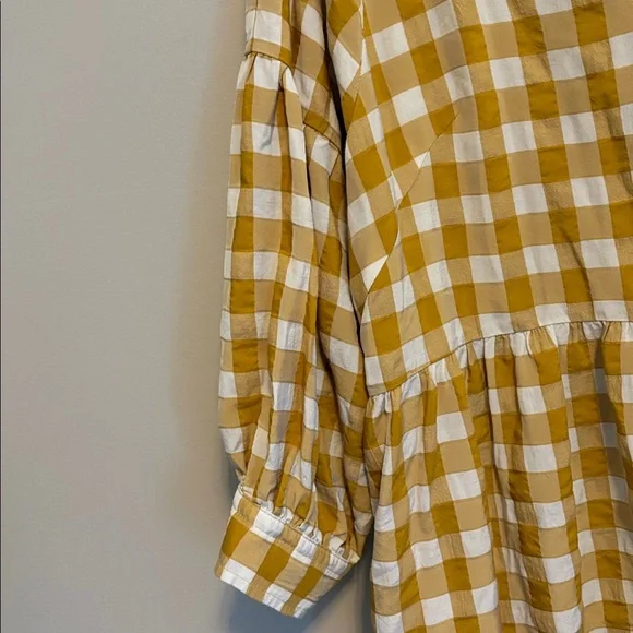 Maeve Mustard and White Checkered Blouse - Picture 6 of 7